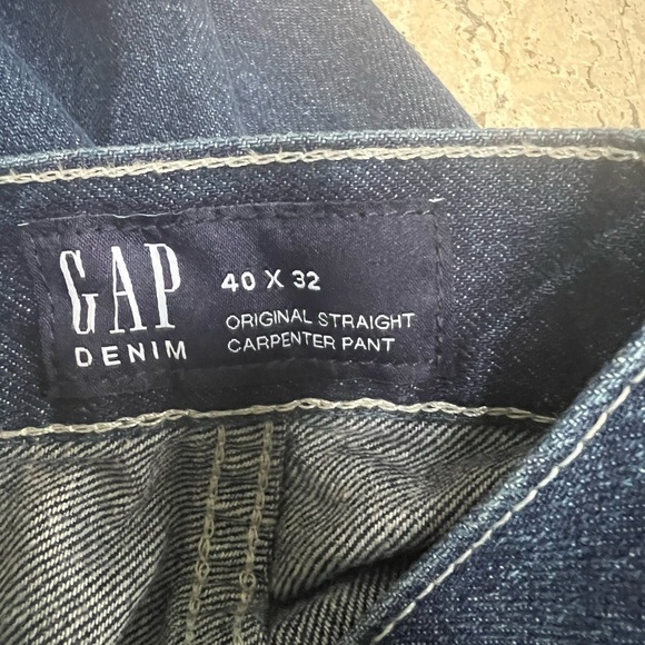 New Gap Denim Original Straight Carpenter Pant Relaxed Fit Blue Jeans Mens 40x32 - Picture 4 of 8